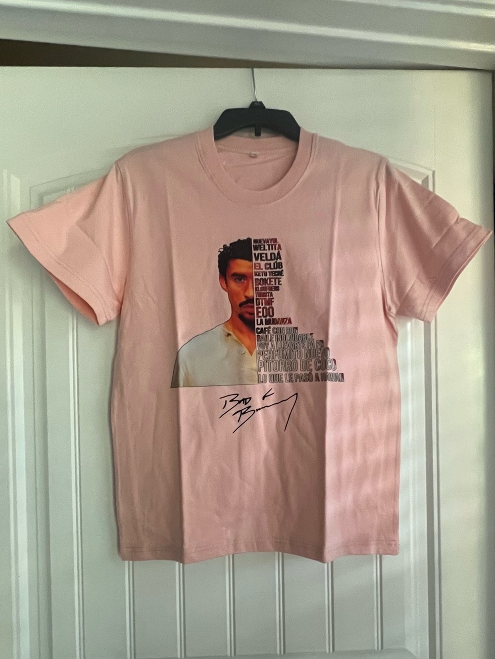 Pink Graphic Men’s T-Shirt with Printed Portrait